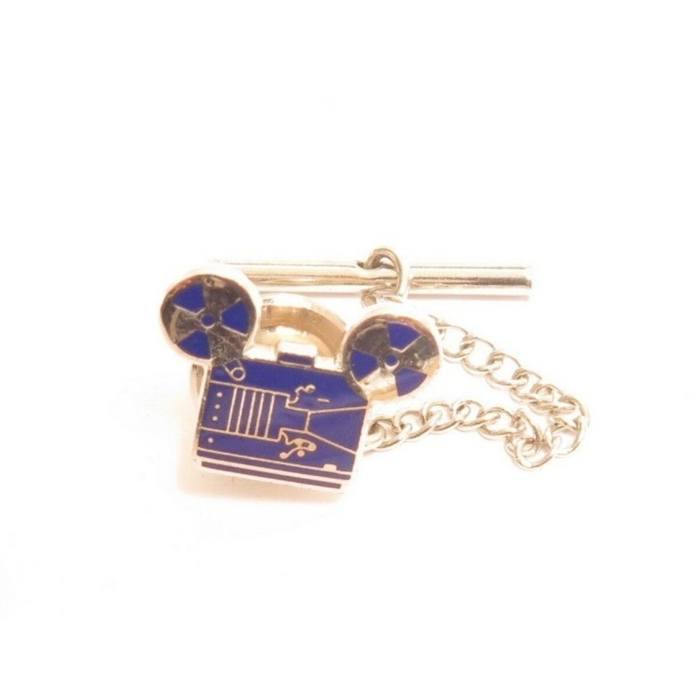 Vintage Studios‎ Blue Enamel Camera Movie Reel Tie Tac Pin